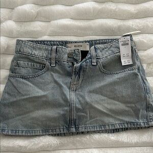 Hollister Washed Light Blue Denim Mini Skirt